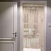 preiswerte Makrame- und Stringvorhänge-Makramee-Vorhang zum Aufhängen, Boho-Dekor, lange Fransen, schicke Türtrenner, handgefertigte Häkel-Wandteppiche, Vorhänge, Dekorationen für Wohnzimmer, Fenster, Wohnheim, Wohnung, Babyparty