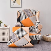 preiswerte Sesselabdeckung &amp; Armless Chair Cover-weicher, elastischer Tigerbankbezug, Freizeithockerbezug, karierter Rundum-Sofastuhlbezug