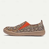 cheap Women&#039;s Sneakers-Women&#039;s Sneakers Flats Slip-Ons Print Shoes Slip-on Sneakers Daily Vacation Travel Floral National Totem Flat Heel Bohemia Vacation Casual Walking Canvas Loafer Yellow Red Blue