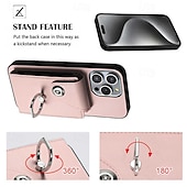 cheap iPhone Cases-Phone Case For iPhone 16 iPhone 15 Pro Max Plus iPhone 14 13 12 11 Pro Max Plus Mini SE Back Cover with Stand Holder with Wrist Strap Card Slot Retro TPU PU Leather