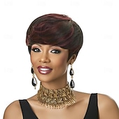 economico Parrucche di capelli veri senza cuffia-parrucca pixie cut per le donne nere parrucche dei capelli umani per le donne nere parrucca caschetto corto parrucche dei capelli umani con la frangetta parrucche corte per le donne nere parrucche bob