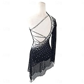 preiswerte Kleidung für lateinamerikanische Tänze-Latein-Tanz Kleid Kristalle / Strass Damen Mädchen Leistung Ausbildung Langarm Hoch Elastisches Garn