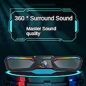 cheap Speakers-Wireless bluetooth speaker multimedia computer speaker RGB wired subwoofer sound bar suitable for PC notebook desktop speakers