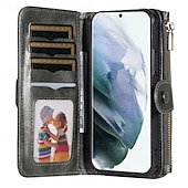 Недорогие Чехлы для Samsung-телефон Кейс для Назначение SSamsung Galaxy S24 S23 S22 S21 S20 Ultra Plus FE S25 Ультра Кошелек для карт Съемный Магнитный Молния Ретро ТПУ Кожа PU