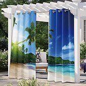 economico Tende impermeabili-tende da esterno tenda impermeabile antivento e resistente alle intemperie per patio, capanna, veranda, pergola e gazebo, telo superiore con occhiello, paesaggio forestale a 2 pannelli