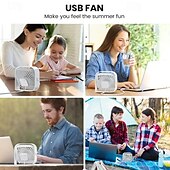 tanie Wentylatory-Super cichy wentylator USB do biurka – mini wentylator stołowy o trzech prędkościach do chłodzenia w akademikach biurach sypialniach