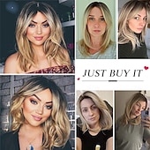 cheap Synthetic Trendy Wigs-Layered Wigs for Women Synthetic Wig Wigs with Bangs Synthetic Long Hair Blonde Black Brown Dark Brown Light Brown