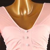 cheap Standard  Ballroom-Ballroom Dance Dress Pure Color Women's Girls' Performance Training Long Sleeve High Chiffon Chinlon Tulle