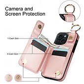 Χαμηλού Κόστους iPhone Θήκες-τηλέφωνο tok Για iPhone 16 iPhone 15 Pro Max iPhone 14 13 12 11 Pro Max Plus Mini SE Θήκη κάρτας πορτοφολιού Φερμουάρ Σταντ ποδηλάτου Υποδοχή κάρτας Ρετρό TPU PU δέρμα