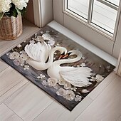preiswerte Fußmatten-Schwanenblumen Fußmatte Küchenmatte Bodenmatte rutschfester Bereich Teppich Ölfester Teppich Indoor Outdoor Matte Schlafzimmer Dekor Badezimmermatte Eingangsbereich Teppich