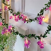 economico Striscie luci a batteria-led luci di fiori foglie di edera verde fata luci della stringa 2m 20leds funzionamento a batteria artificiale ghirlanda pianta di vite fata luce per la camera da letto festa di nozze vacanza patio
