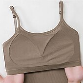 voordelige Damestanktops &amp; hemdjes-Dames Camisole Tanktop Basis Mouwloos Regular Tops Crew Hals Wit Bruin Grijs Zomer