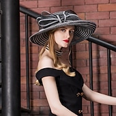 economico Cappelli per feste-cappelli copricapo cappello a secchiello in fibra cappello floscio cappello da sole da sposa casual elegante matrimonio con copricapo bowknot copricapo