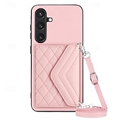 billiga Skal och fodral till Samsung-telefon fodral Till Samsung Galaxy S24 S23 S22 S21 Ultra Plus A55 A35 A25 A15 5G A54 A34 A14 A53 A33 A23 A13 S25 Ultra Skal med stativ med snodd Kortplats Kontor / företag TPU PU läder