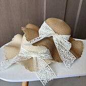 abordables Sombreros de fiesta-Sombreros Acrílico / Algodón Hebra Sombrero de copa Sombrero para el sol Casual Festivos Elegante Retro Con Cintas Color Puro Celada Sombreros