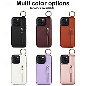 Χαμηλού Κόστους iPhone Θήκες-τηλέφωνο tok Για iPhone 16 iPhone 15 Pro Max iPhone 14 13 12 11 Pro Max Plus Mini SE Θήκη κάρτας πορτοφολιού Φερμουάρ Σταντ ποδηλάτου Υποδοχή κάρτας Ρετρό TPU PU δέρμα