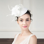 voordelige Fascinators-hoofdbanden fascinators hoeden sinamay bowler / cloche hoed schotelhoed pillendoosjepet bruiloft theekransje elegante bruiloft met veren bloemen hoofddeksel hoofddeksels