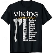 olcso Retro grafika-Viking Póló Minta Grafikus Kompatibilitás Férfi Felnőttek Mindszentek napja Farsang Álarcos mulatság Forró bélyegzés Alkalmi / Napi