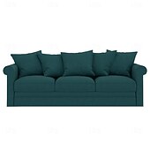 baratos Cobertura de Sofa-Capa de Sofá de Veludo de 3 Lugares Sólida Almofadada