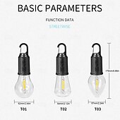 cheap Street Lights-Portable Camping Light LED Camping Lamp with Hook Portable Lantern Type-C Charging Waterproof for Hiking Fishing