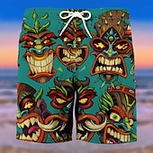 economico Animali &amp; Uccelli-Per uomo Fenicottero Maschera Cultura indiana Costumi da bagno Pantaloncini da mare Pantaloncini da Surf Misura del girovita medio Moda Streetwear Designer Casuale Quotidiano Ferie Tasca Coulisse