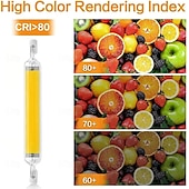 economico Tubo LED luminoso-led r7s tubo di vetro lampadina cob profondo dimmerabile senza sfarfallio 118mm ad alta potenza r7s lampada di mais j118 sostituire la luce alogena ac110v 220v paralumi