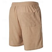 abordables Bermudas estilo casual-Hombre Pantalón corto Pantalones cortos casuales Pantalones cortos de pana Bolsillo Correa Cintura elástica Plano Comodidad Corto Festivos Playa Fin de semana Moda Casual Negro Amarillo Microelástico