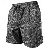preiswerte 3D-Sweatshorts für Herren-Herren Paisley-Muster Farbverlauf Sweatshorts Kurze Hose Strandshorts Kurze Hosen Frottee-Shorts Mittlere Taillenlinie Brautkleider schlicht Athleisure Täglich Festtage Strassenmode Kordelzug