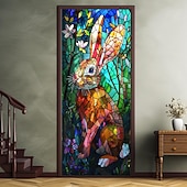 olcso Ajtófedelek-ólomüveg papagáj ajtóhuzatok falfestmény dekor ajtó kárpit ajtó függöny dekoráció háttér ajtó transzparens kivehető bejárati ajtóhoz beltéri kültéri otthon szoba dekoráció parasztház dekor kellékek