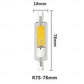 זול נורות גליל לד-נורת led r7s ניתנת לעמעום עמוק ללא הבהוב צינור זכוכית נורת זכוכית 78 מ&quot;מ בעוצמה גבוהה מנורת תירס r7s j78 להחליף אהילים אור הלוגן 220v