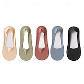 abordables calcetines caseros-5 unids/set calcetines náuticos de seda de hielo calcetines finos antideslizantes de primavera y verano para mujer calcetines inferiores de algodón tacones altos calcetines invisibles de boca poco