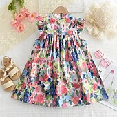 economico Abiti floreali-Bambino Da ragazza Vestito Pop art Senza maniche Feste Esterno Informale Di tendenza Adorabile Giornaliero Poliestere Estate Primavera 2-13 anni Multicolore