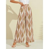 baratos calças femininas-calça comprida de cetim com bolso reto
