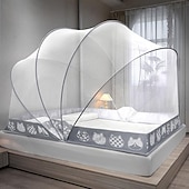preiswerte Betthimmel &amp; Vorhänge-Moskitonetz fürs Bett, in einer Sekunde zu öffnen und zu schließen, faltbare Haushaltsnetze, Erhöhung der Höhe, 119,4 cm, große Fläche, Moskitonetz, Installation kostenlos
