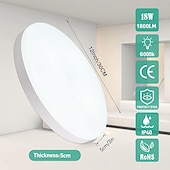 cheap Ceiling Lights &amp; Fans-Light ControlRadar Motion Sensor Light 12W 18W 6000K Wired Ceiling Light Fixture Motion Detector LED Ceiling Light Embedded Sensor Light for Corridor Staircase Food Cabinet Laundry AC220V