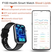 tanie Smartwatche-F100 inteligentny zegarek połączenie bluetooth 2.1 calowy duży ekran ekg hrv 24-godzinny monitor zdrowia tętna sos mężczyźni kobiety smartwatch