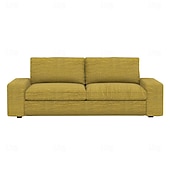 baratos Cobertura de Sofa-Capa de Sofá em Linho Sólido 2 Lugares 3 Lugares Com Estofamento de Algodão e Linho