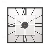 economico Decorazioni da parete-Orologi Da Parete Grandi Orologi Da Parete Vintage Di Lusso In Metallo Con Specchio Orologio Da Parete Design Moderno Orologi Quadrati Silenziosi Arredamento Casa