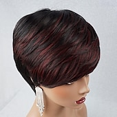 economico Parrucche di capelli veri senza cuffia-parrucca pixie cut per le donne nere parrucche dei capelli umani per le donne nere parrucca caschetto corto parrucche dei capelli umani con la frangetta parrucche corte per le donne nere parrucche bob