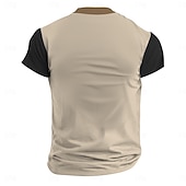 cheap Ethnic Style-Smile Face  Men's Ethnic Style 3D Print T shirt Tee Henley Shirt Casual Daily T shirt Black Khaki Short Sleeve Henley Shirt Summer Clothing Apparel S M L XL XXL 3XL