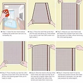abordables Pantalla para ventana y puerta-Puerta mosquitera magnética para insectos, mosquitera de fibra de vidrio reforzada antidesgarro con imanes autosellantes, mosquiteras para puertas con cortina antimosquitos