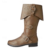 cheap Footwear-Retro Vintage Medieval Renaissance Shoes Flat Jazz Boots Ren Faire Pirate Viking Crusader Men&#039;s Celtic Pirate Halloween Carnival Masquerade LARP Ren Faire Adults Shoes