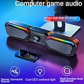 cheap Speakers-Wireless bluetooth speaker multimedia computer speaker RGB wired subwoofer sound bar suitable for PC notebook desktop speakers