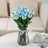economico Forniture per eventi e feste-10 fiori artificiali di tulipani in PU realistici: perfetti per decorazioni domestiche, decorazioni nuziali ed eventi - tulipani dall&#039;atmosfera realistica per una maggiore eleganza