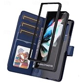 お買い得  サムスン用ケース-電話 ケース 用途 サムスンのギャラクシー Z Fold 5 Z Fold 4 Z Fold 3 ウォレットカードケース 磁石バックル 全身保護 キックスタンド レトロ風 TPU PUレザー