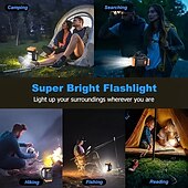 cheap Camping Lights-Solar Powered Tactical LED Camping Light - 500 Lumens USB Rechargeable Flashlight, Water Repellent, Long-Range, Multi-Function Outdoor Torch for Outdoor Camping