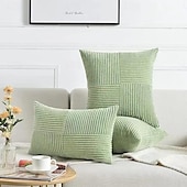 economico Tendenze cuscini-morbidi cuscini decorativi in velluto a coste a punto croce con decorazioni rustiche bohémien, morbide custodie quadrate per divano letto