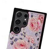 economico Cover Samsung-telefono Custodia Per Samsung Galaxy S24 S23 S22 S21 Ultra Plus S21 FE S25 Ultra Per retro Supporto a molla Slot per schede Resistente agli urti Fiore Floreale TPU PC