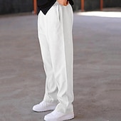economico Gamba Dritta-Per uomo Pantaloni della tuta Pantaloni A cordoncino Vita elastica Gamba dritta Liscio Comfort Sportivo Giornaliero Di tendenza Informale Verde militare Nero Media elasticità