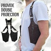 levne Domácí spotřební materiál-dvojitá taška v podpaží, vintage kožené pánské podvazky taška přes rameno outdoor crossbody kabelka na telefon s nastavitelnou kapsou na zip, univerzálně kompatibilní peněženka na obě strany
